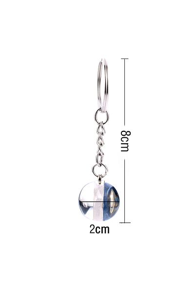 OEM Keychain with Spherical Pendant, Wolf Silhouette + Stars