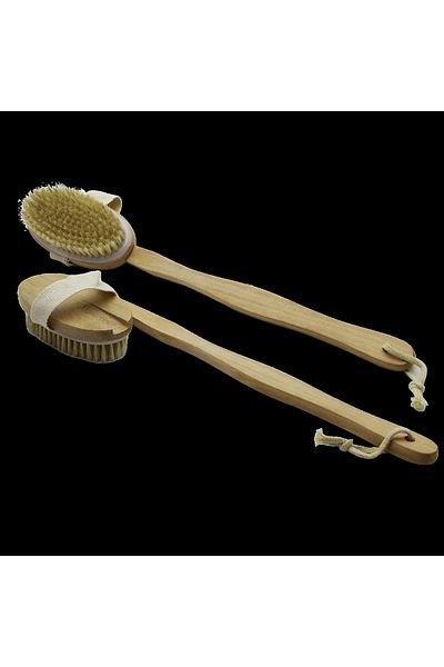 Beruflic Grabable - Handle Wooden Back Scrub Shower Brush Loofah