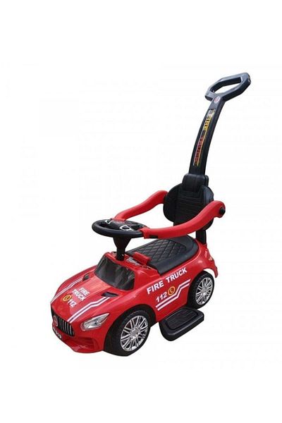 divendi-ro Cărucior preșcolar pentru copii de la 12 luni +, model foc, călărit, cu mâner pentru părinți, Baby Mix, roșu
