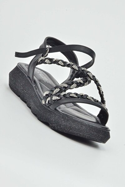 Beyazıt Stoned Braided Strap Buckle Sandals 120