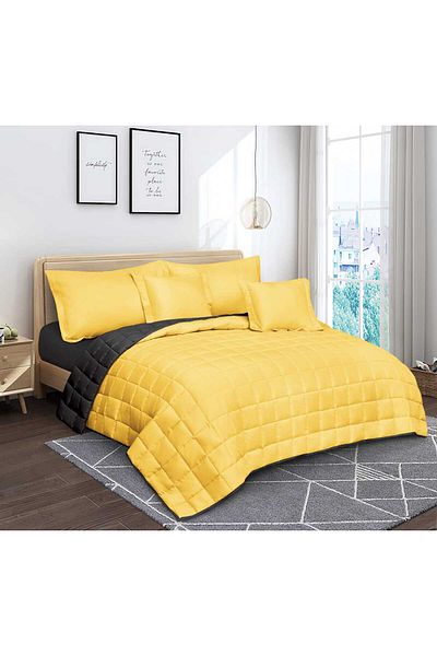 SHEDEA Summer Plain Microfiber Double Bedspread 6 Pieces Quilt Size 250x230 cm