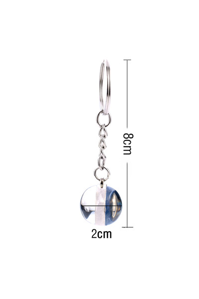 OEM Keychain with Spherical Pendant, Wolf + Moon