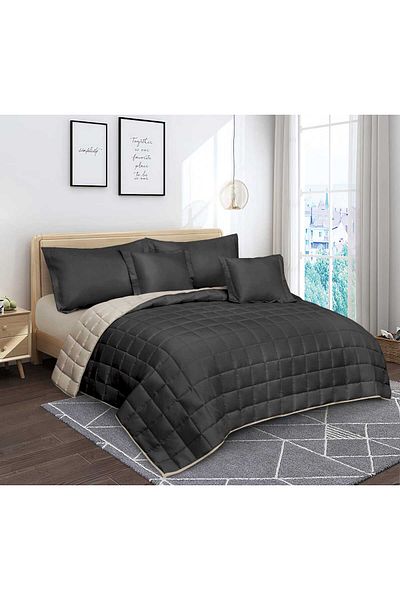 SHEDEA Summer Plain Microfiber Double Bedspread 6 Pieces Quilt Size 250x230 cm