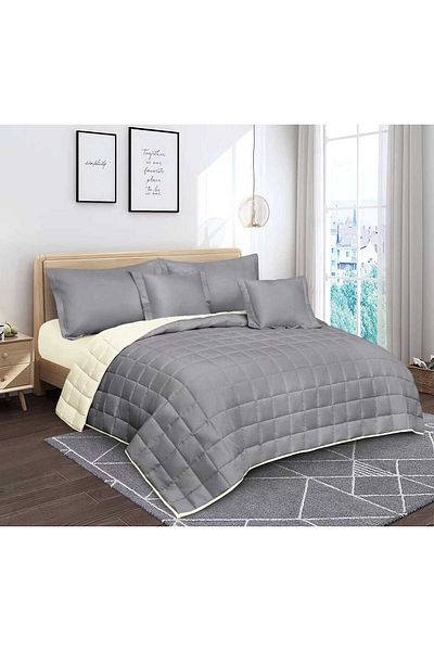 SHEDEA Summer Plain Microfiber Double Bedspread 6 Pieces Quilt Size 250x230 cm
