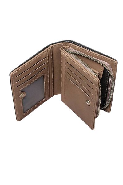 OEM Men's Leather Wallet, Double Bifold with Zipper, Decorative Stitching - Blue