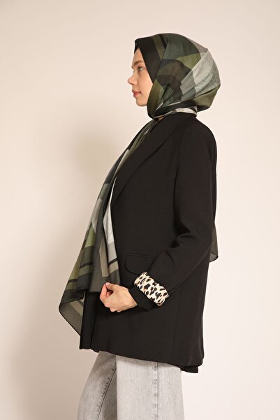 BERCHEM SCARF Kel Double Sided Soft Tone Geometric Pattern Silk Shawl