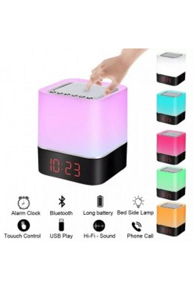 OEM Bluetooth Speaker with Digital Clock, Alarm, and Ambient Lights