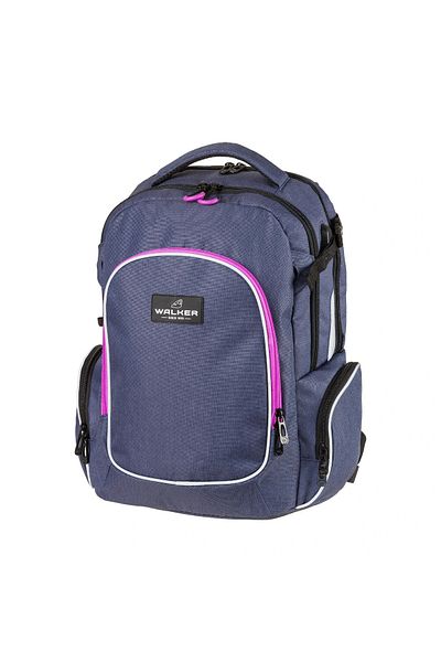 walker Ghiozdan Scolar Pentru Adolescenti, Campus Evo Blue Ivy Pink, , 32 X 46 X 21 Cm, Albastru-roz