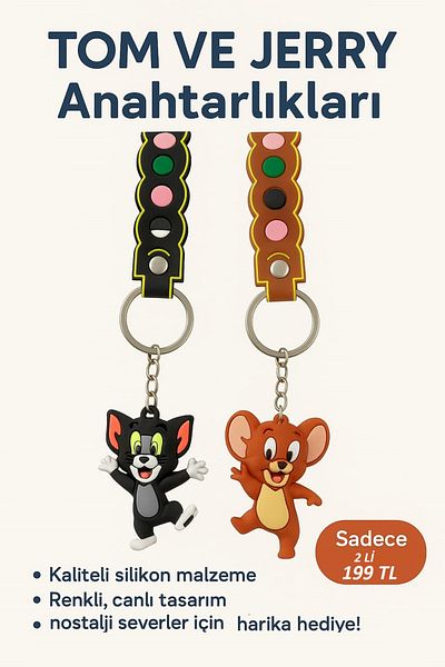 Uzs pace Tom and Jerry Keychain Cute Cartoon Bag Keychain Car Key