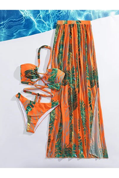 LORE MİEL Etekli Desenli Bikini Takımı