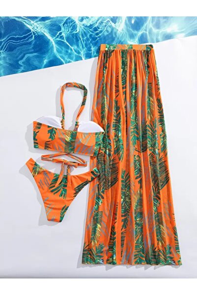 LORE MİEL Etekli Desenli Bikini Takımı