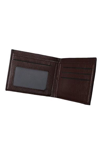 OEM Simple minimalist and compact bifold wallet for men, PU leather, Brown