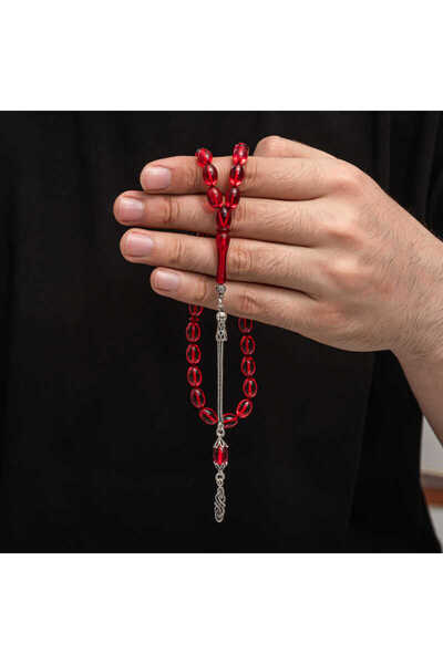 Gumush Silver Tassel Clamping Amber Prayer Beads