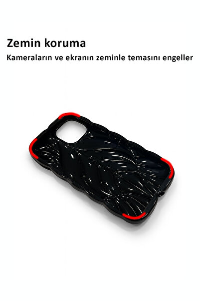 CEPSTOK İphone 13/14 Kılıf Yaprak Desenli Hologramlı Parlak Darbe Önleyici Silikon Kapak