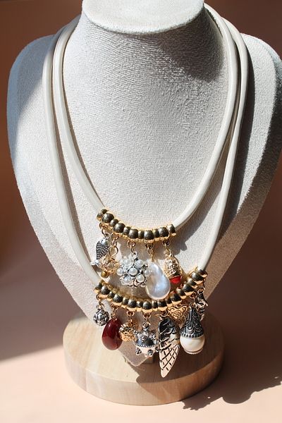 Luvix Design Gold Colored Double Layer Charm Bijoux Necklace