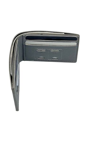 OEM Mini Compact Wallet for Men, Ultra-Slim, Casual, PU Leather, Gray