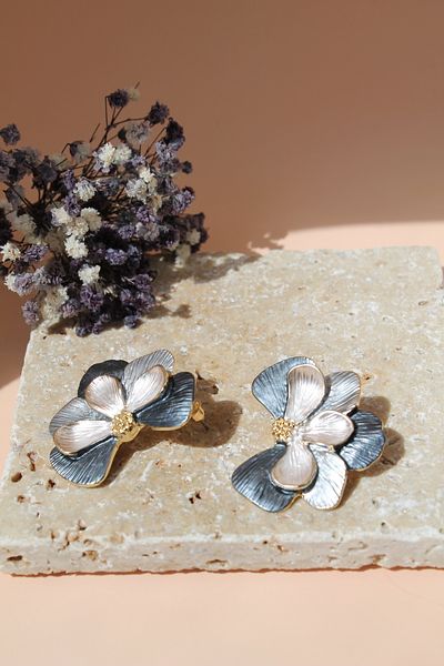 Luvix Design Colorful Big Flower Form Bijoux Earrings