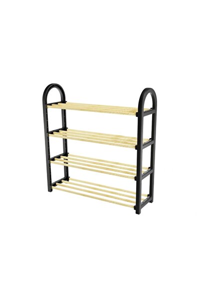 Genel Markalar Masif Ahşap 4 Katlı Ayakkabılık