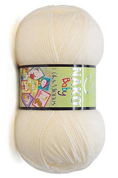 NAKO Luxury Minnoş Hand Knitting Yarn 99064 Ecru