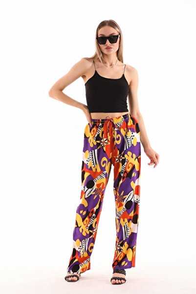 Polologin Butik Colorful Patterned Relaxed Fit Trousers