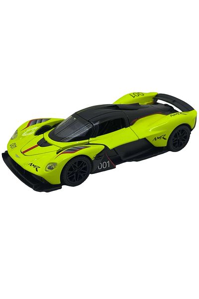 JPT Aston Martin Valkyrie 1:32 model, Die-Cast replica with folding doors, neon green color