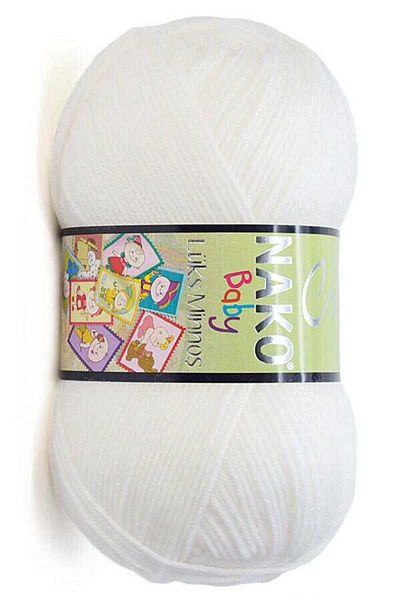 NAKO Luxury Minnoş Hand Knitting Yarn 208 White