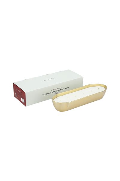 Generic Wax Candles With Metal Tray 6 Wicks - 12*40*8 cm