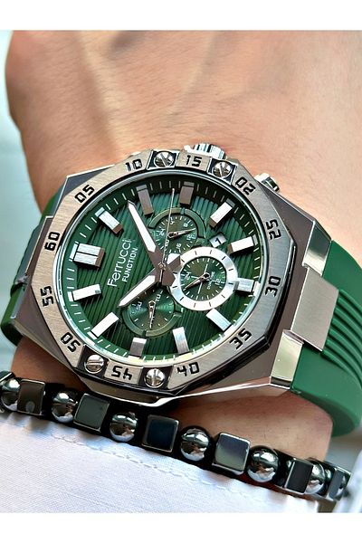 Ferrucci Original Design Watch with Functional Silicone Cord Men's Wristwatch Bracelet Gift