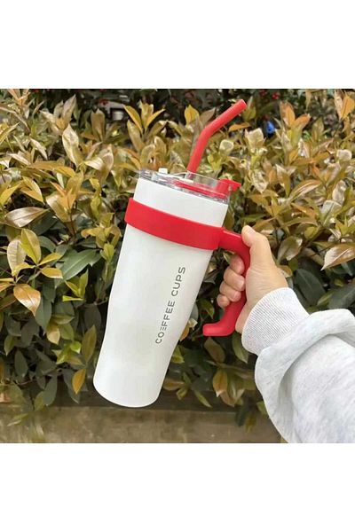 ماركة غير محددة Stainless steel mug 40 oz 1200 ml with stickers