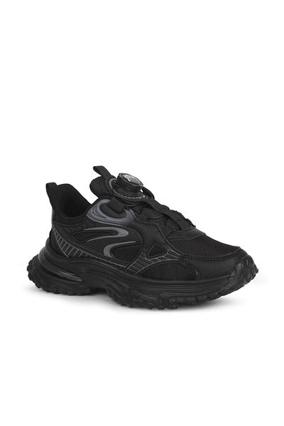 BUCKHEAD 3053 Smart Lace-Up Flex Foam Sole Unisex Children's Shoes. Black
