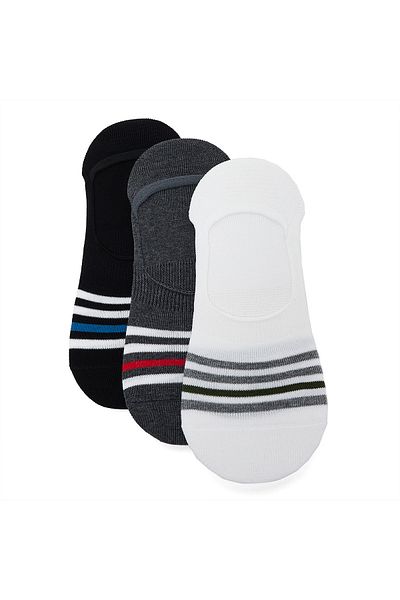 R&B White PO3 MENS FOOTLINER SOCKS