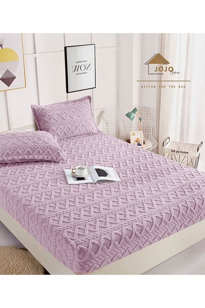 FIONNA.RO Elasticated Cover and Knitted Pillowcase 180x200cm - Lilac
