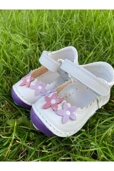 Store Hakiki Deri Ortopedik Taban İlk Adım Kız Bebek Ayakkabı