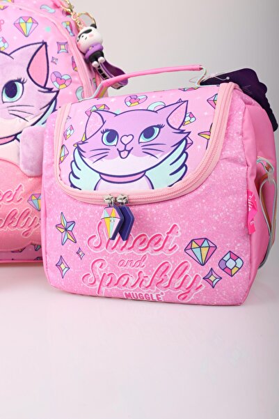 MUGGLE "Dekomus Wet Wipes Gifted" "Sweet and Sparkly Collection" Large Size School Bag, Besl with Thermos