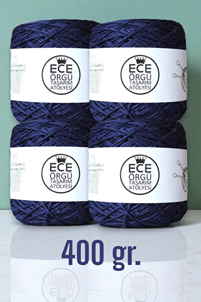 Ece Örgü Tasarım Atölyesi Fir de bumbac împletit manual, de culoare albastru ...