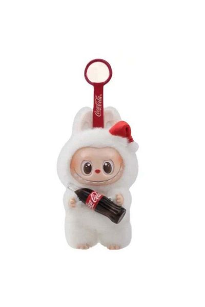 LABUBU Coca-Cola Plush Doll – Pop Mart Edition with Santa Hat (Random Color Surprise Gift)
