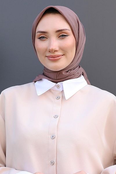 GİYZAMİLA Piliseli Bamboo Scarf Dark Powder