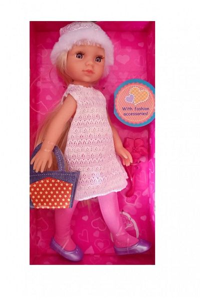 MalPlay Păpușa Baby Reina pentru copii de 3 ani +, Baby Reina cu rochie de iarnă și bonetă