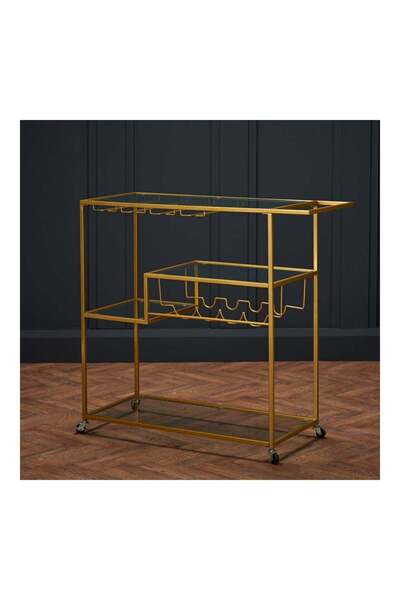 df doffo.com.tr creative furniture designs Şeffaf Camlı Gold Metal Şaraplık S...