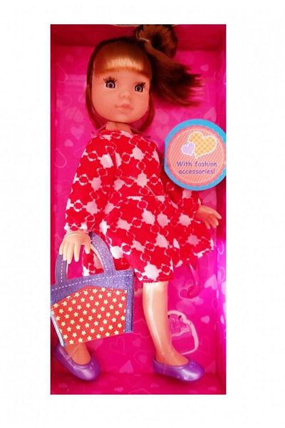MalPlay Păpușa Baby Reina pentru copii de 3 ani +, Baby Reina cu rochie roșie, 24 cm