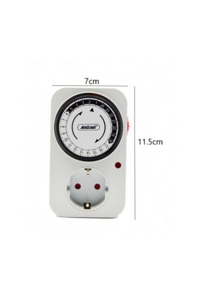divendi-ro Plug adaptor programmable mechanical, with 24h timer, 16A, max 3600W - White