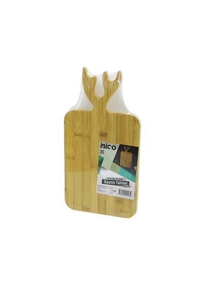 Light up Rectangle=22x38cm wooden bamboo cutting board - cutting board with deer horn figure handle