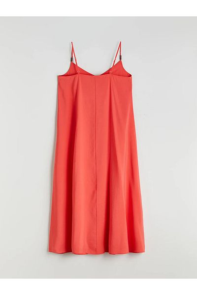 LC Waikiki LCW Vision Rochie roz cu decolteu în V, în formă de A, din amestec modal