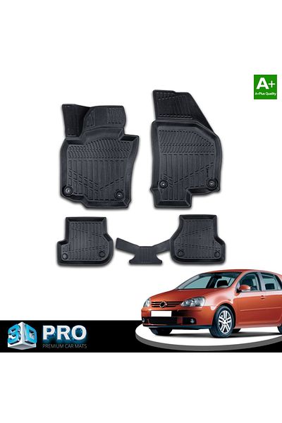 DELUXETUNING Set covorase auto cauciuc VW GOLF V 2003-2008, Golf VI 2008-2012, Jetta 2005-2010, forma tavita 3D