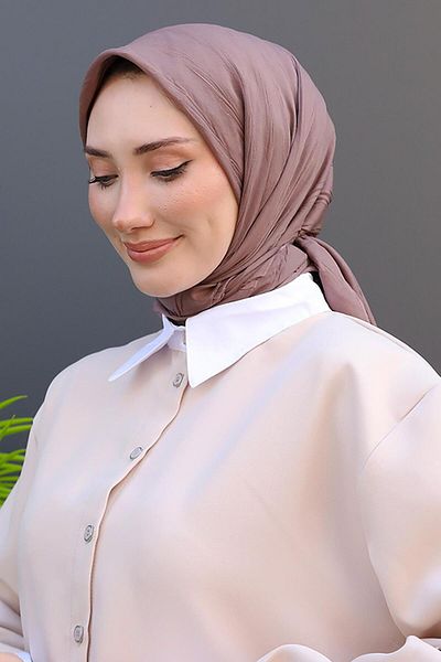GİYZAMİLA Piliseli Bamboo Scarf Dark Powder