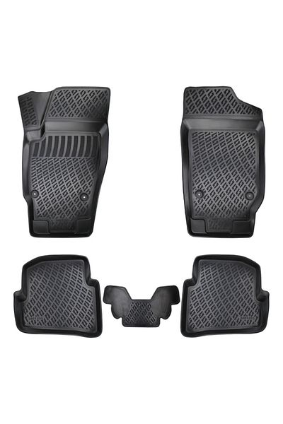 DELUXETUNING Set covorase auto cauciuc Skoda Fabia 1999-2007 forma tavita