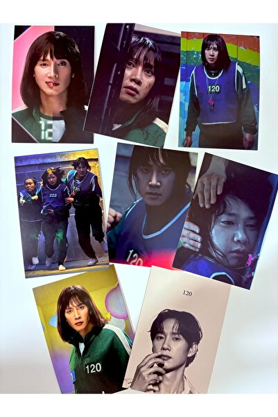 Pankart Evi 8 Pieces Squid Game Player 120 Park Sung-Hoon Decorative Board Card Photocard Set