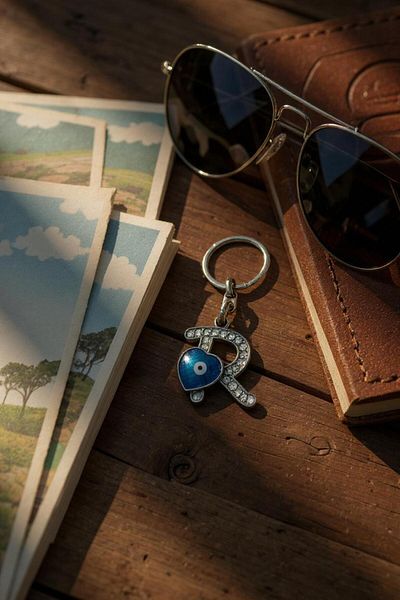 Revello Keychain, Modern Design Gift Keychain Letter R,