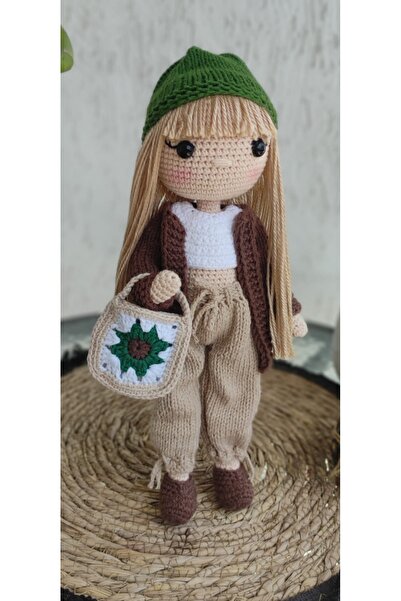 YUSUF TOKTAS TOYS CITY Toyscity Yeşil Bereli Melodi Bebek Amigurumi Örgü Oyuncak