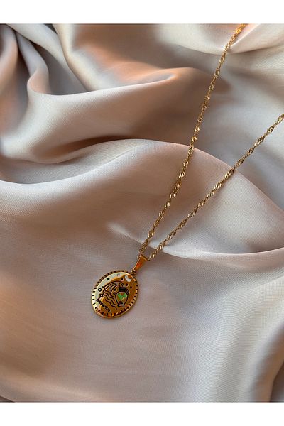 HERCY 316 L Stainless Steel Zodiac Sign Necklace |   Gold Zodiac Sign Necklace |   Steel Zodiac Sign Necklace